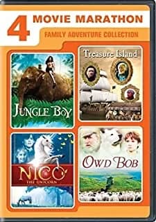 4-Movie Marathon: Family Adventure Collection: Jungle Boy / Treasure Island / Nico The Unicorn / Owd Bob