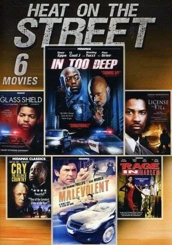 6-Film Heat On The Street: Rage In Harlem / Glass Shield / Malevolent / In Too Deep / Cry, The Beloved Country / License To Kill