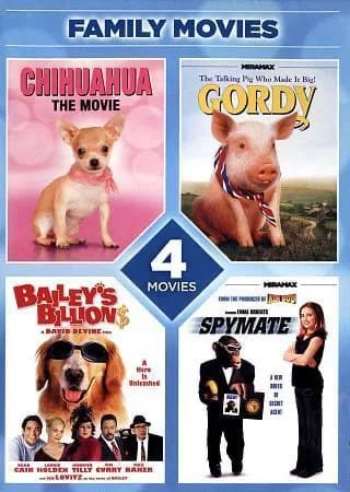 Family Movies 4 Movies Chihuahua/Gordy/Bailey's Billion$/Spymate