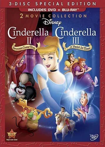 Cinderella II: Dreams Come True (DVD & Blu-ray Combo/ DVD Case) / Cinderella III: A Twist In Time