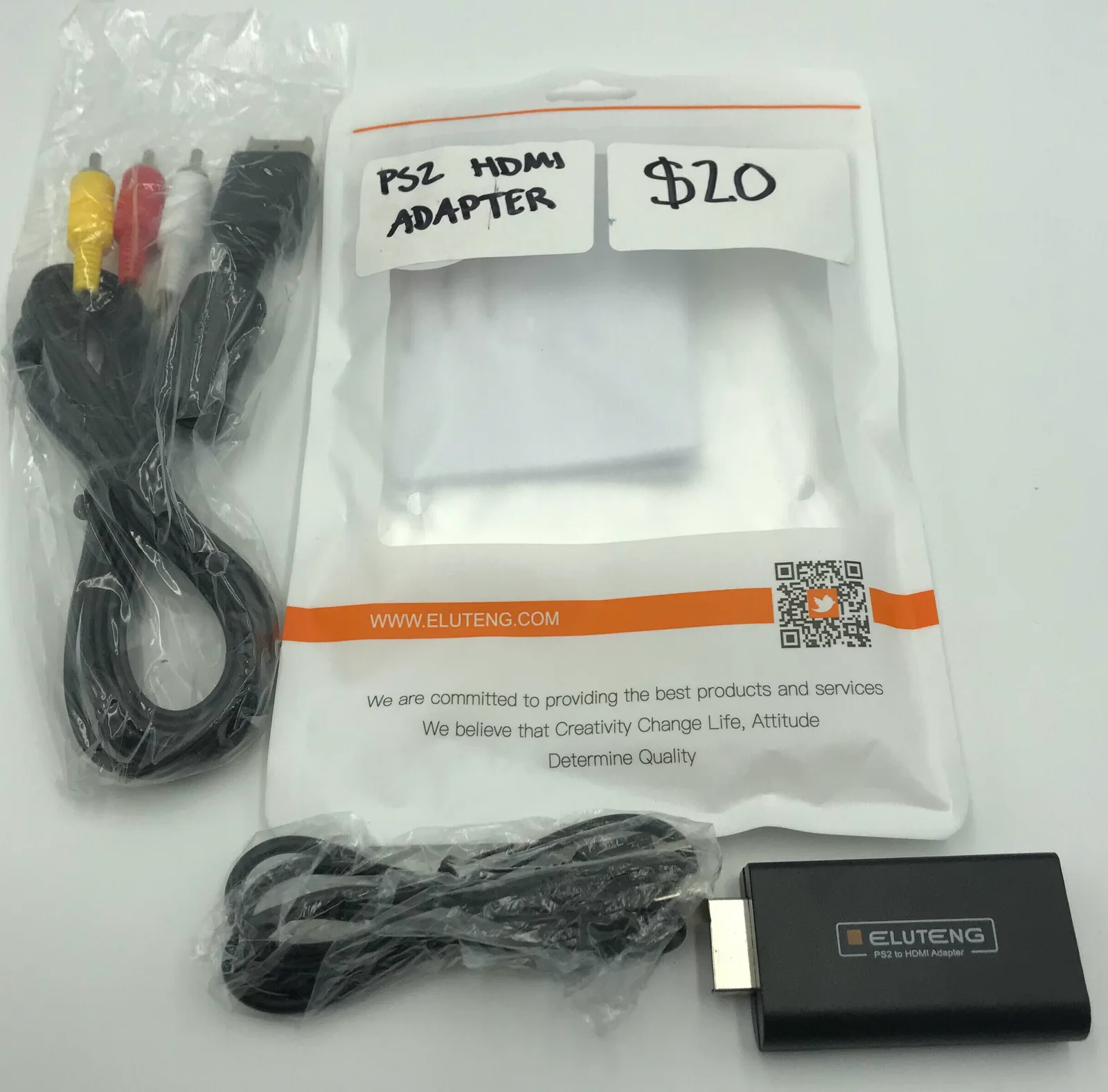 AV Component Cord PS2 HDMI Adapter | Universal 3rd Party Black